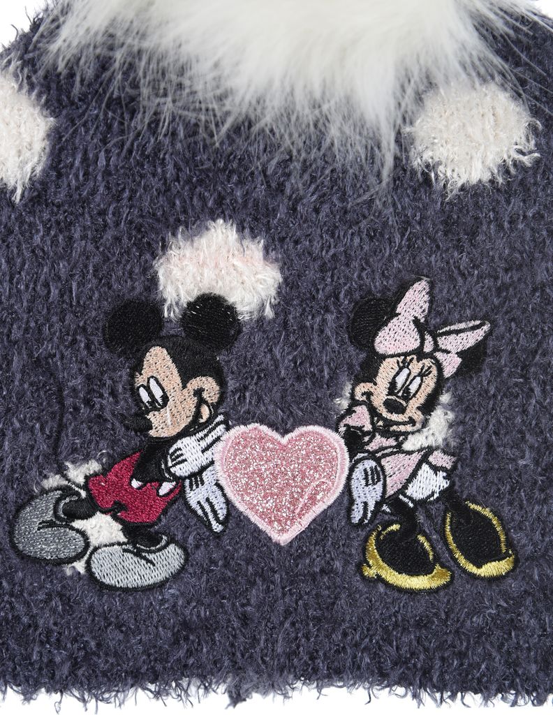Minnie Mouse Baby Winter Set 2 tlg. Mütze & Handschuhe Mädchen, Farbe:Grau, Größe:50