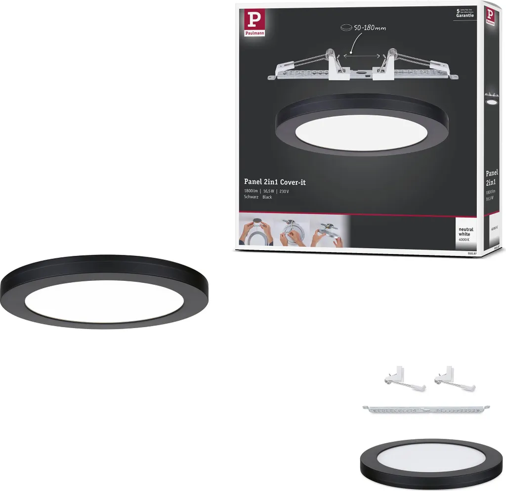 Plafoniera LED Ultra-Slim Paulmann Cover-it 225mm | Design 2in1 Moderno
