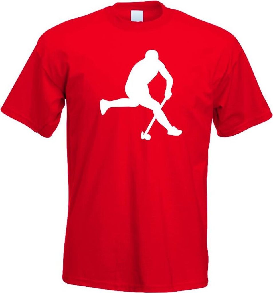 Kiwistar - T-Shirt - rot - Hockey Ball Sportler Figur Motiv Bedruckt Funshirt Design Print - mit Motiv Bedruckt - Funshirt Design - Sport - Freizei...