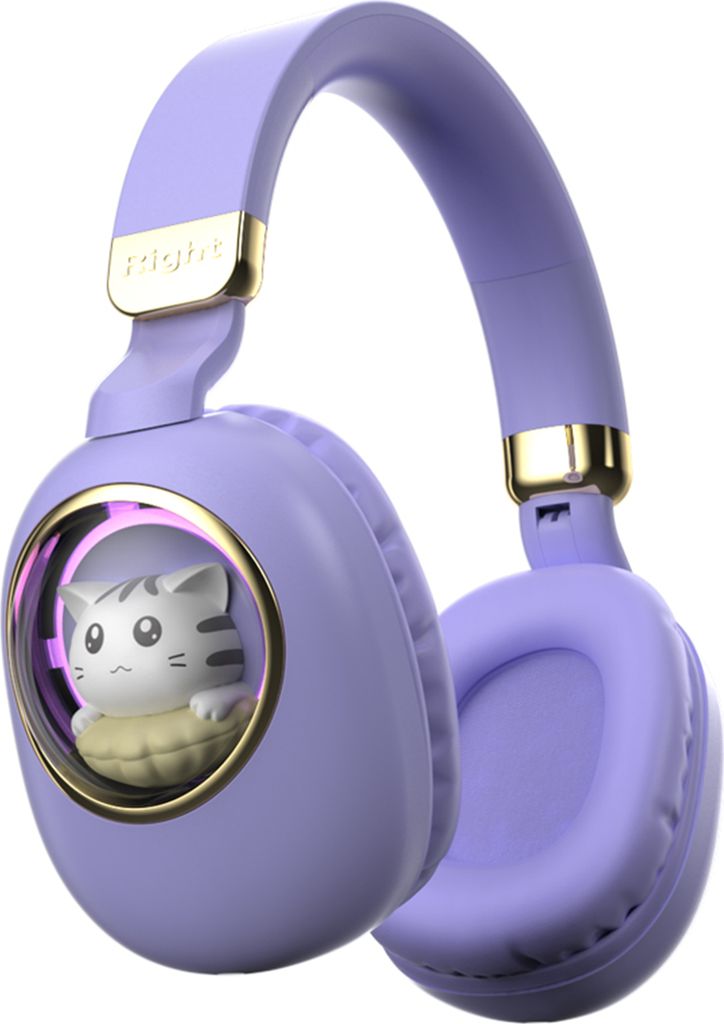 Kabellose Kopfhörer, Bluetooth 5.3, Gaming-Headset-Unterstützung, AUX IN, coole bunte Atmosphäre, Licht, einziehbarer Kopfbalken, faltbare Aufbe...