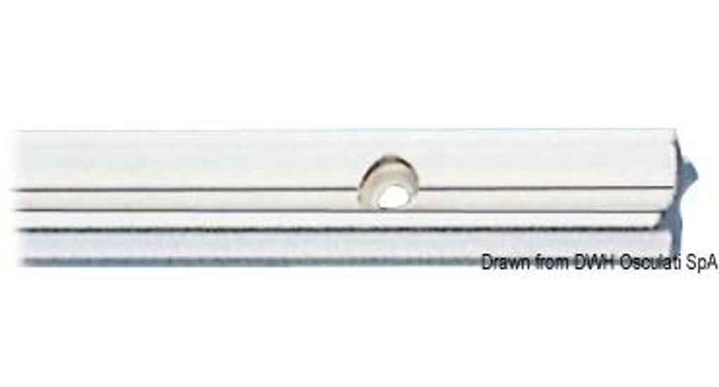 X-Schiene aus Aluminium, eloxiert + PTFE 2m-Stück , 2 Meter