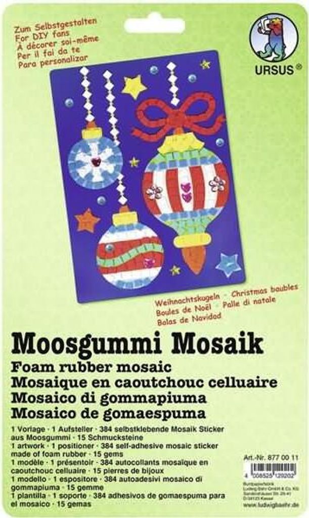 Moosgummi Mosaik Weihnachtskugeln Produktbild 