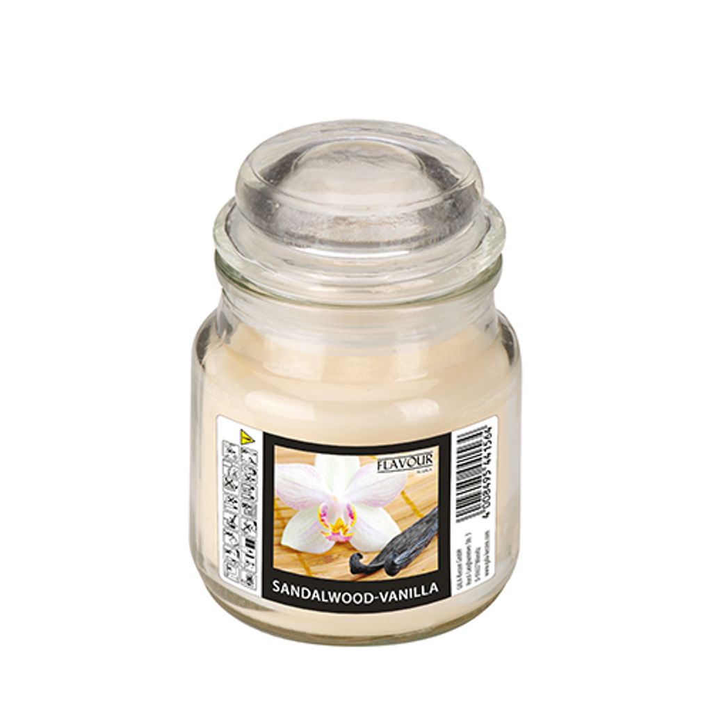 Papstar Duftkerzen im Glas, Sandalwood-Vanilla, Ø 63 mm · 85 mm, "Flavour", 6 Stück