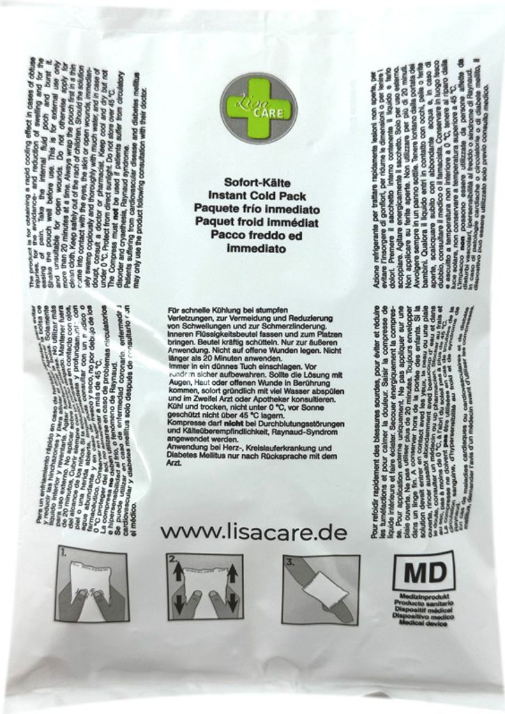LisaCare Sofort-Kältekompresse 15x21cm - Kühlkompresse - Kühlpack - Einweg Kühlpacks für Erste Hilfe - Sofort Kältekompresse
