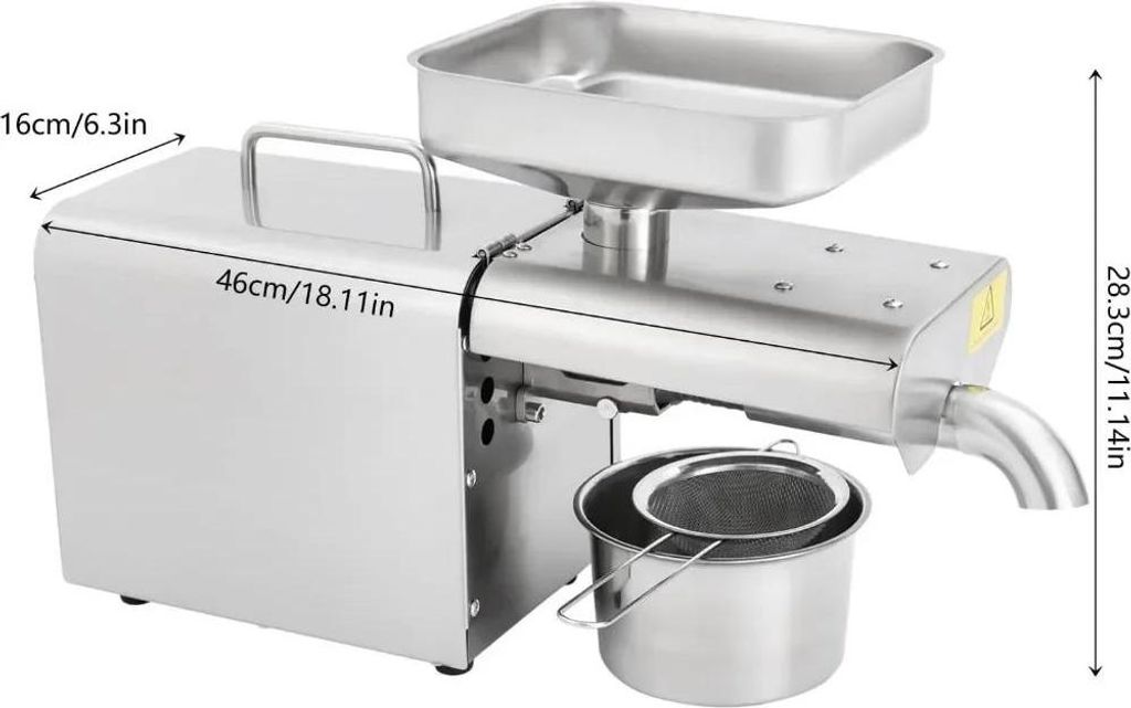 Automatische Ölpressmaschine 610W, Edelstahl, Kalt- & Heißpressen, für Walnüsse, Erdnüsse, Sonnenblumenkerne