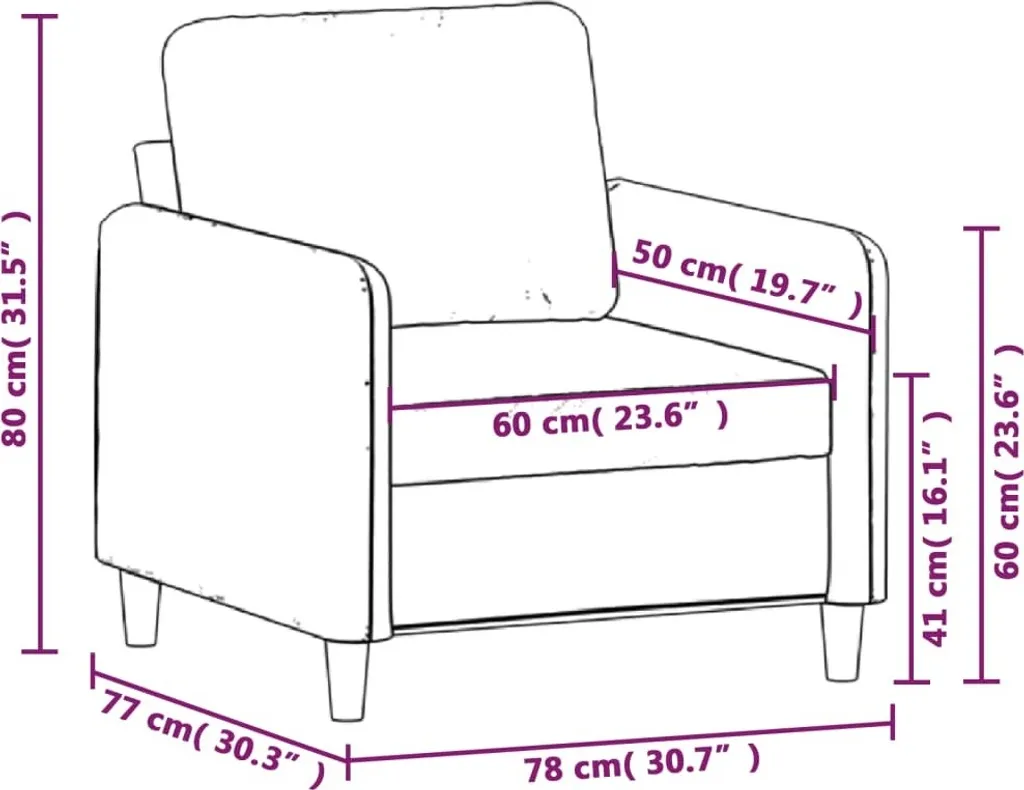 vidaXL Poltrona marrone 60 cm in velluto - 9