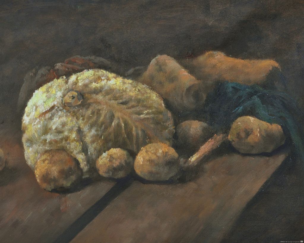 Vincent Van Gogh Kunstdruck Bild - Stillleben Mit Kohl Und Holzschuhen, 1881 (40 x 50 cm)