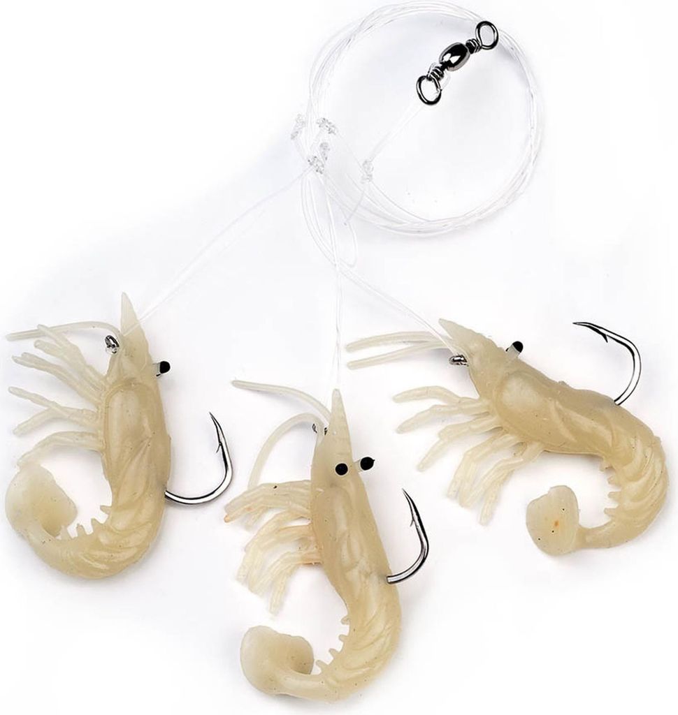 Paternoster System mit Gummi Krebsen 1,50 m glow