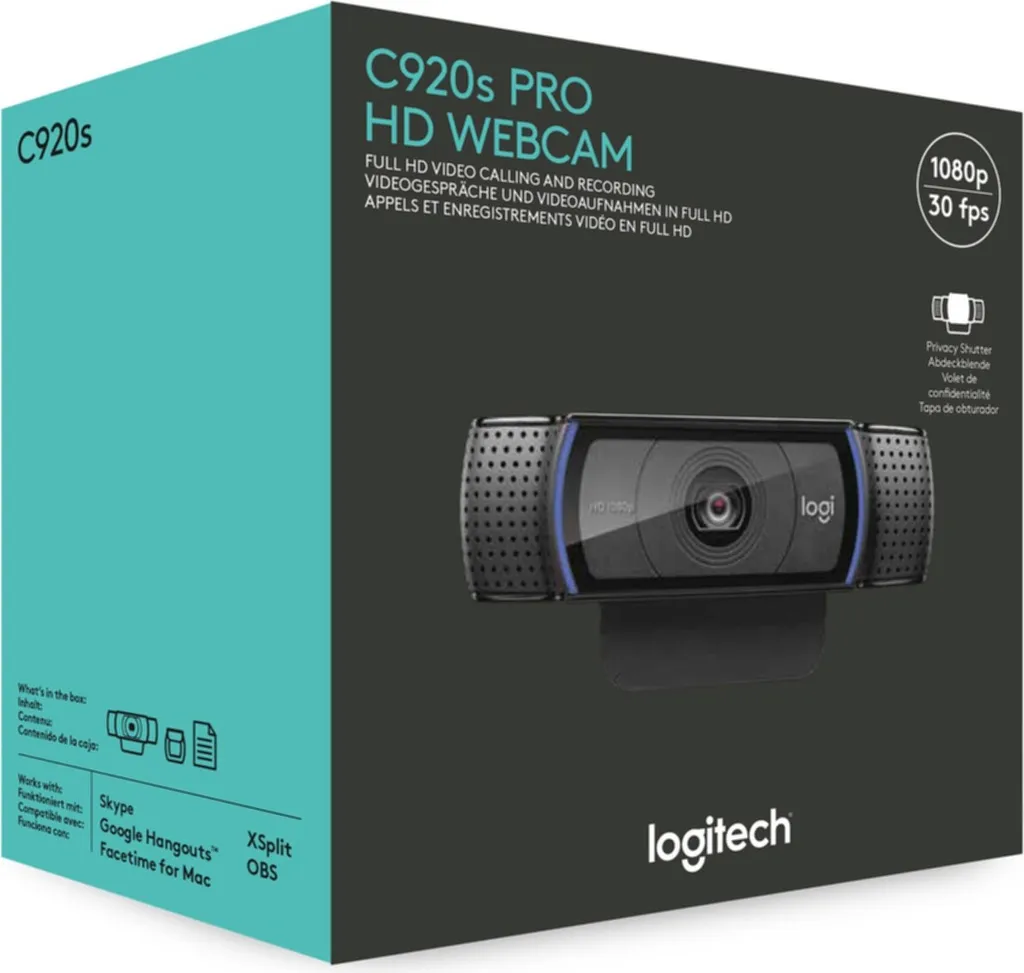 Logitech C920s webcam avec double micro stéréo et lentille en verre - 25