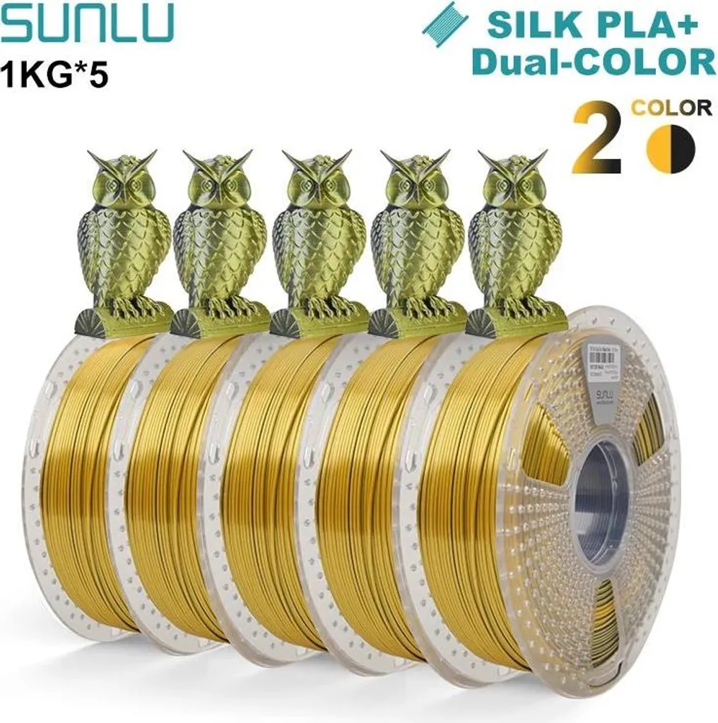 Filament PLA 1.75 mm Noir Or Haute Ténacité pour Impression 3D Silk - 2