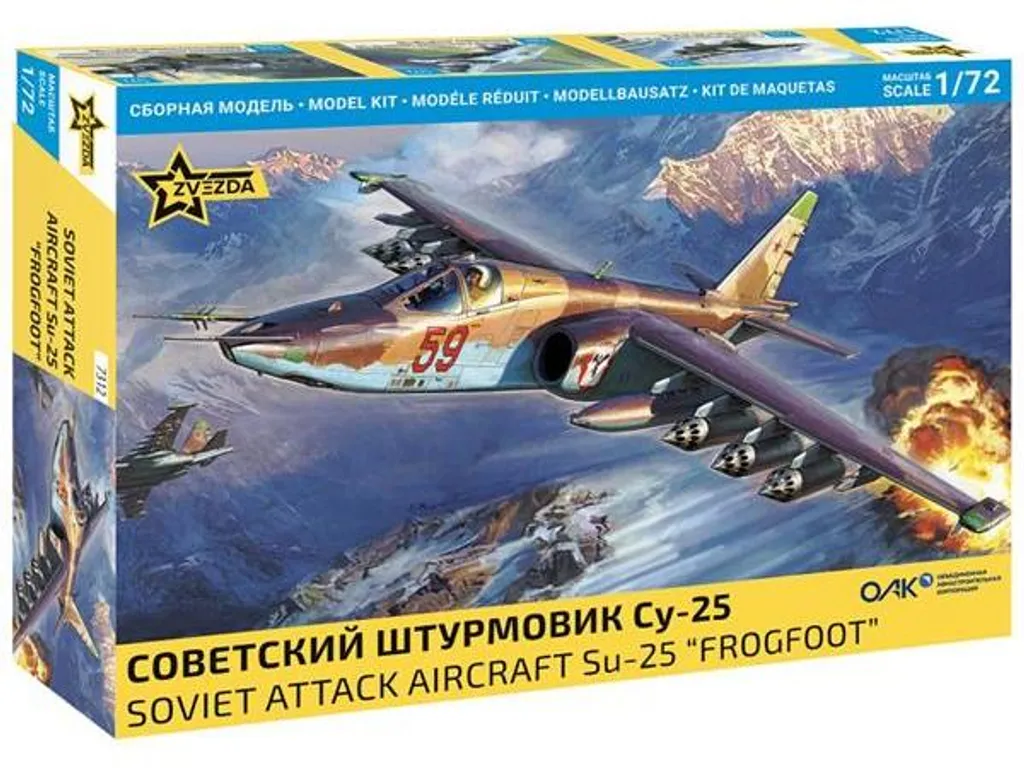 Maquette Zvezda ZV7312 SU-25 Frogfoot Avion de Combat Russe 1/72