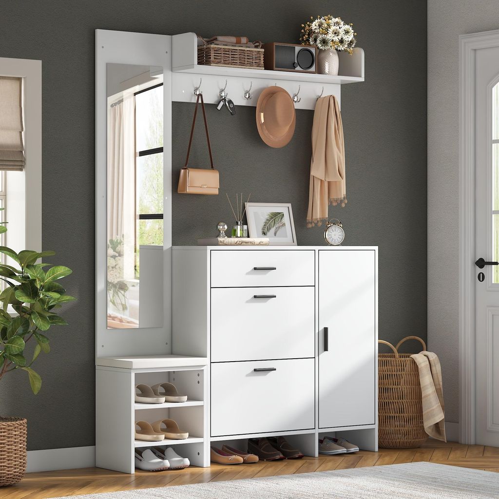 STILVORA Garderobe met schoenenkast, spiegel en Productafbeelding 