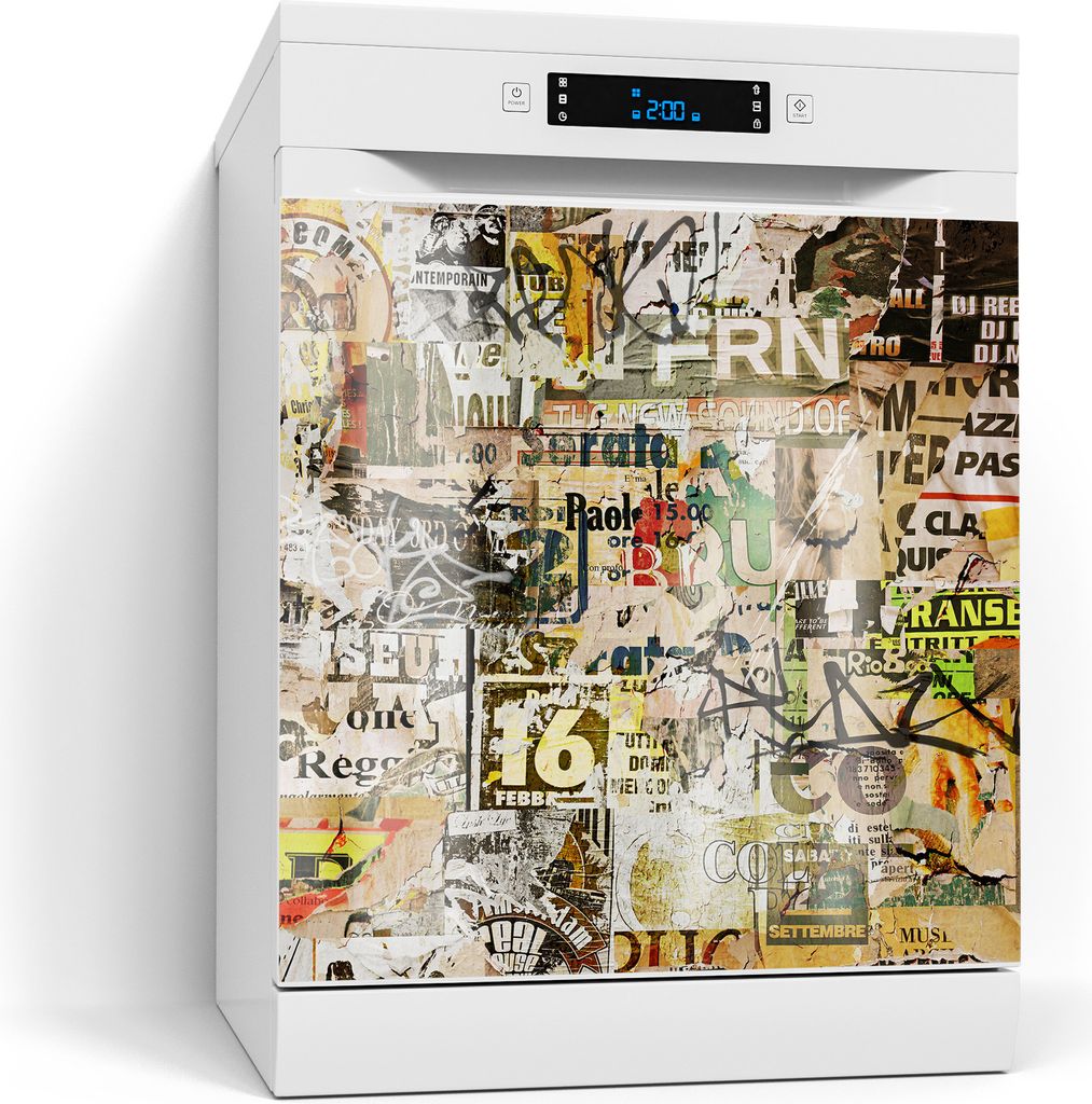 DEQORI Magnetmatte Spülmaschine Standard 60x60 cm 'Urbane Geschichten' Magnetfolie