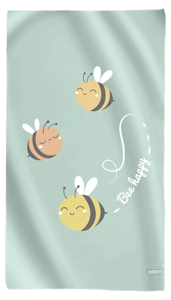 Serviette de piscine microfibre Bee Happy 90x160 pour sport et gym