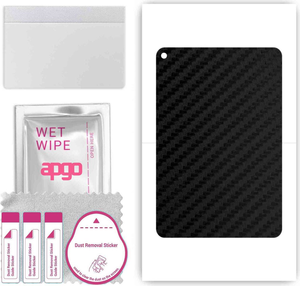 apgo Rückseite Schutzfolie, Skin, kompatibel mit Apple iPad mini 2, Hinten Displayschutzfolie aus Vinylfolie, kratzfest, einfache Montage - Schwar...