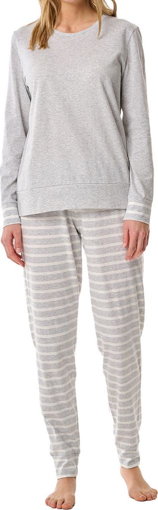 Schiesser Damen-Schlafanzug silber meliert 48