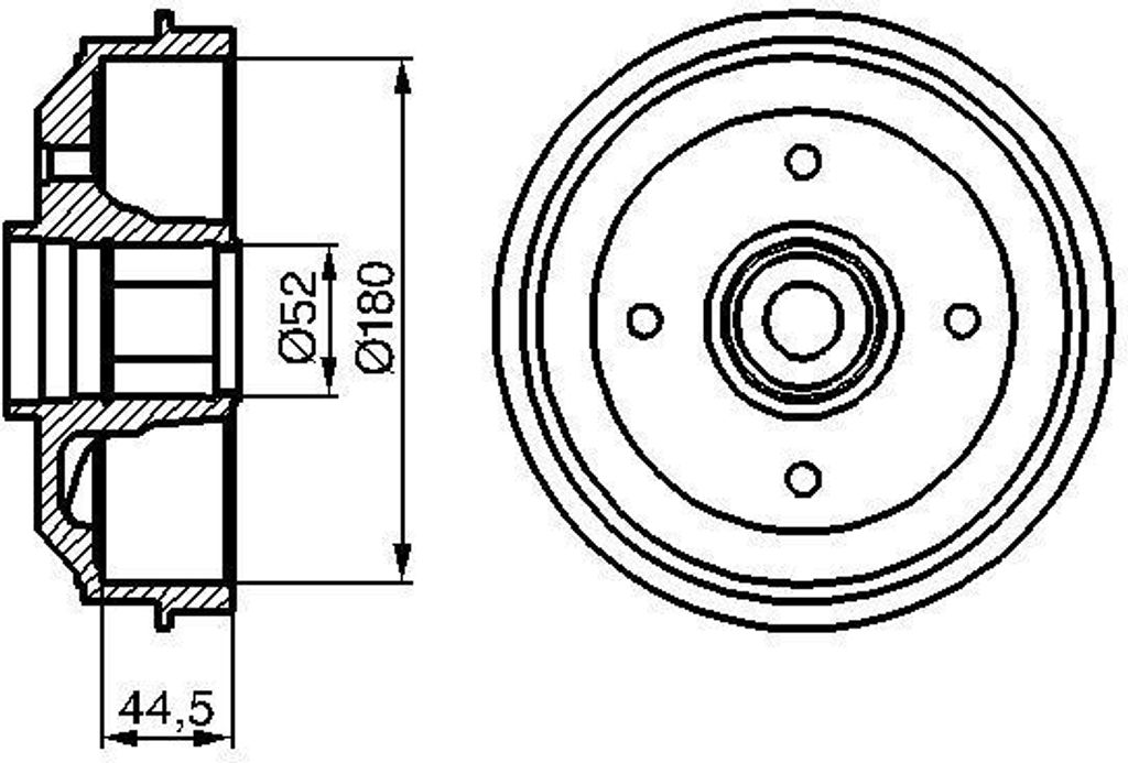 BOSCH 0 986 477 113 - OE 4247 32 Bremstrommel mit Radlager für Xsara, ZX (N2), 306