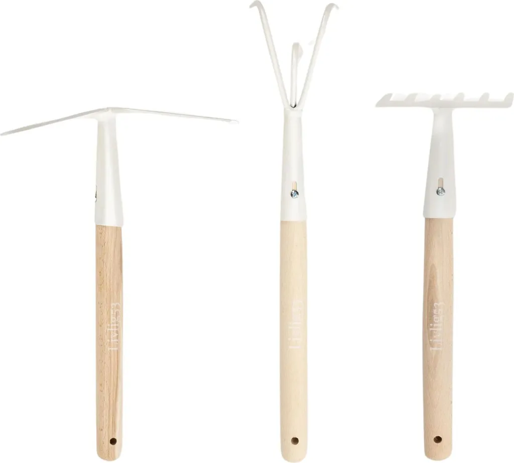 Set Giardino Livlig53 Polly: Artiglio, Rastrello e Zappa in Rovere