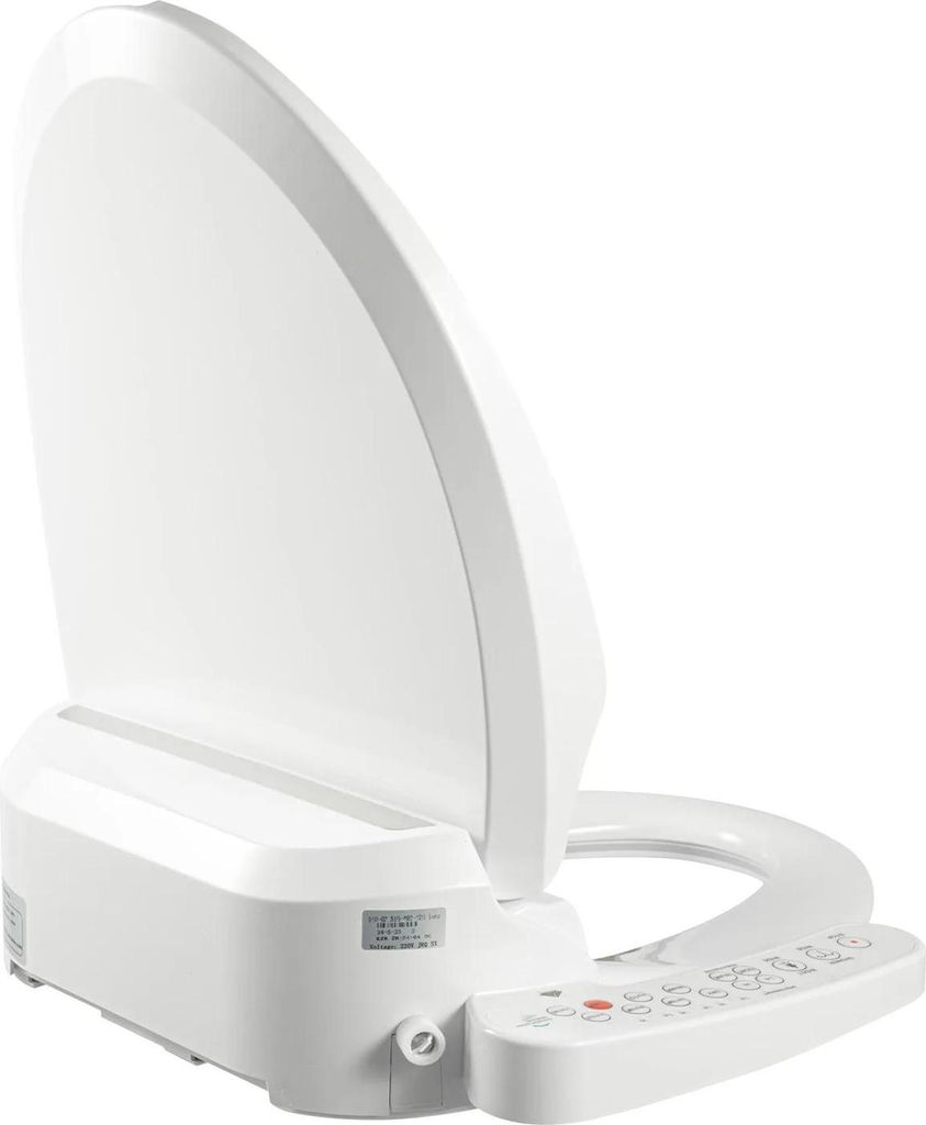 Elektrischer Bidet-Aufsatz - Beheizter Toilettensitz - Soft-Close, Warmlufttrocknung, Selbstreinigende Düse, Nachtlicht, Einstellbar 33–40°C, E...