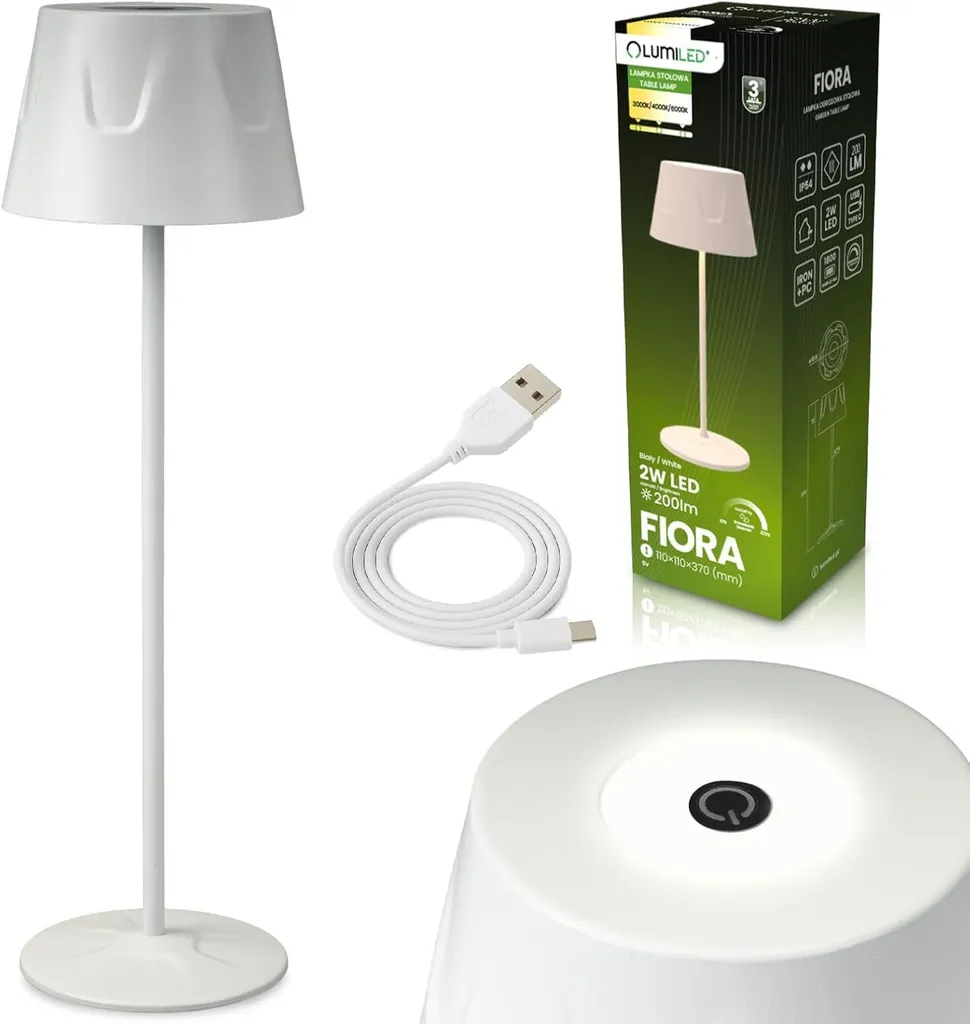 Lampe de Table Restaurant et Terrasse sans Fil Portable LED USB-C CCT