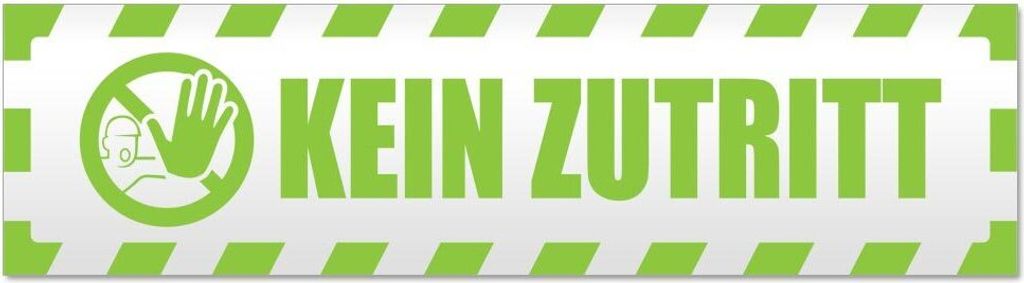 Kiwistar - Autoaufkleber - Lindgrün - 60 x 16 cm - Kein Zutritt gestreift - Hinweis Aufkleber Sticker für Auto, Kfz, Fahrrad, PKW, LKW