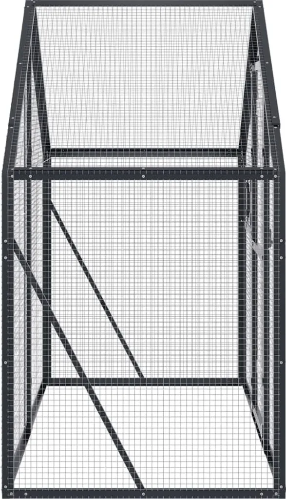 Volière en Aluminium Anthracite 185 cm - Cage Résistante et Très Spacieuse - 4