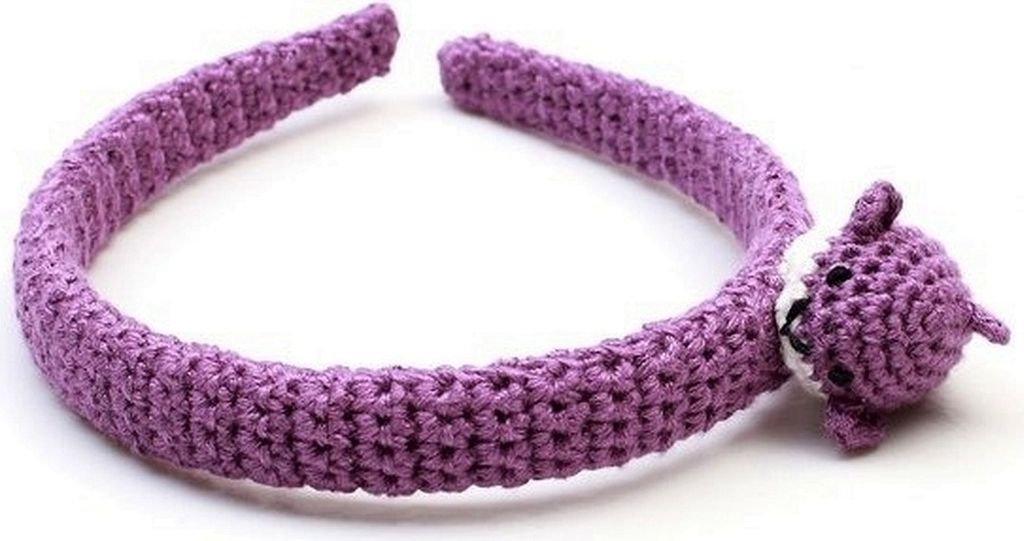 Naturzoo Haarband / Diadem für Baby Narwal Purpur