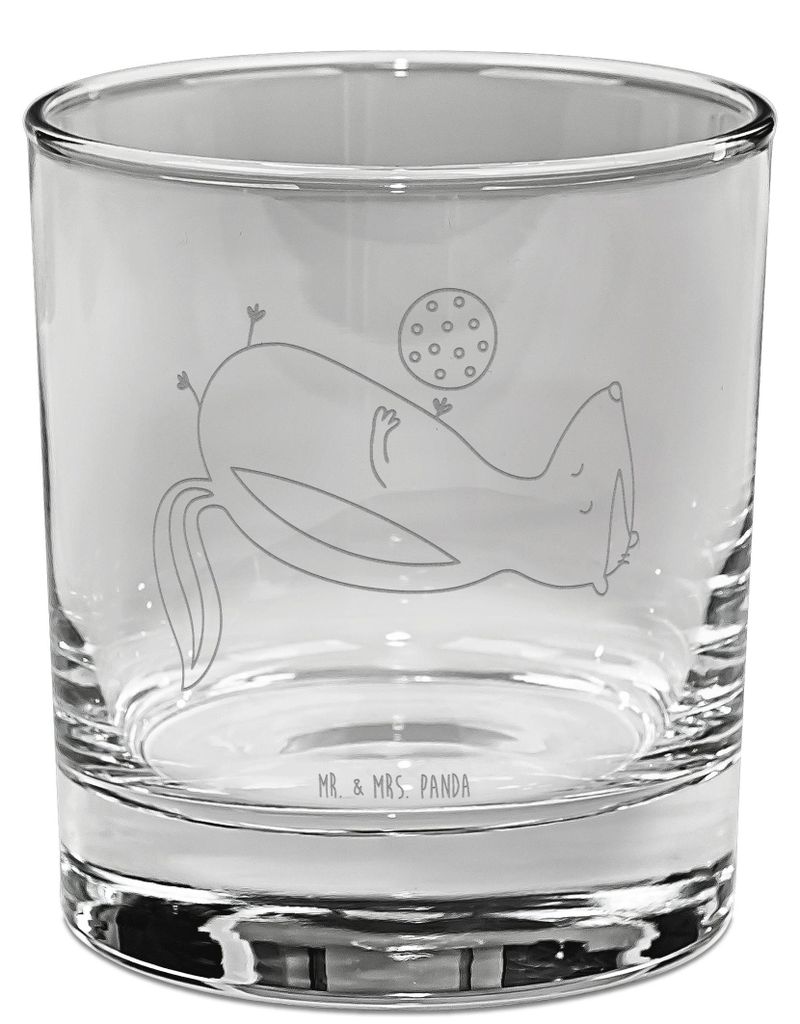 Mr. & Mrs. Panda Tumbler Glas Stinktier Ball - Transparent - Geschenk, Skunk, Weisheit, Wildtier, Raubtier, Gravur Whiskyglas, Whiskey, Whisky, Stinki