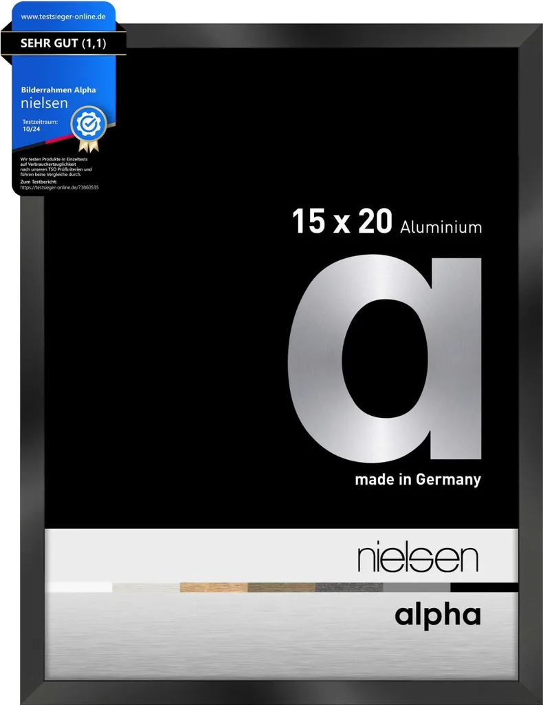 Cornice Nielsen Alpha 15x20 Alluminio Nero: L'Icona dell'Interior Design