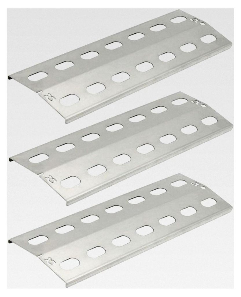 3 x Edelstahl Flammenblech 41 x 14 cm für Gasgrill
