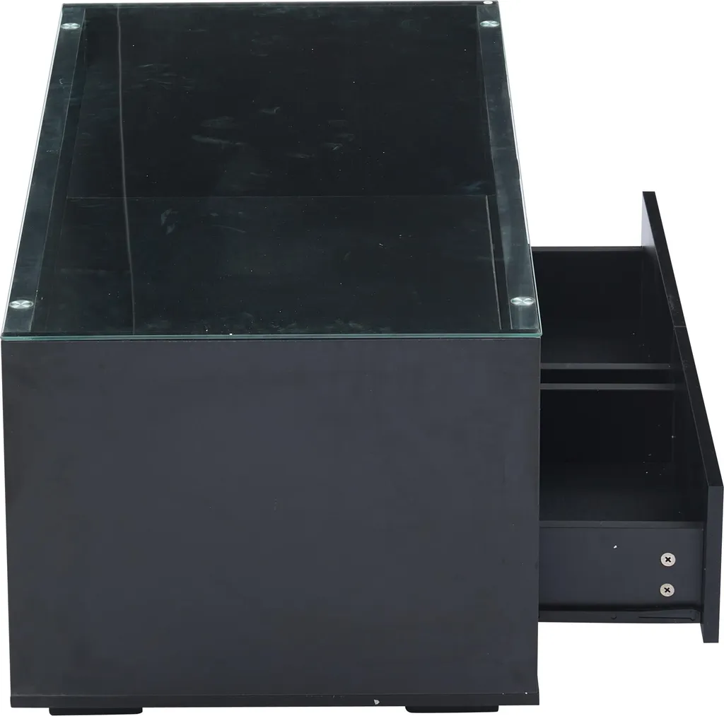 Table Basse Rangement LED Noire pour un Salon Toujours Rangé et Chic - 9
