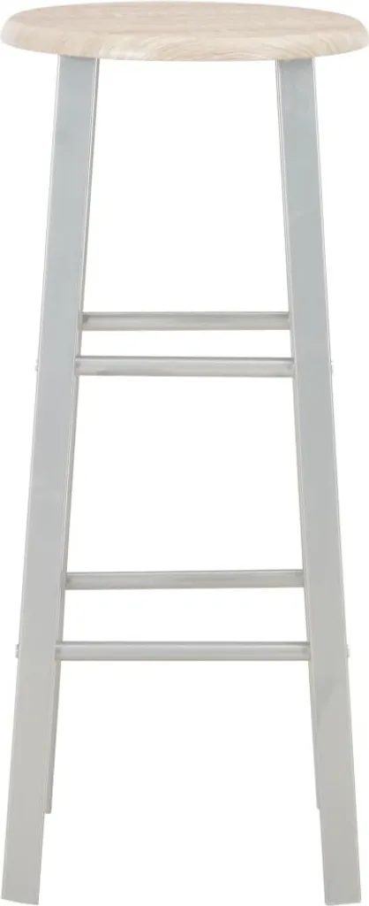 Set de bar 3 pièces bois et acier avec table haute et 2 tabourets - 7