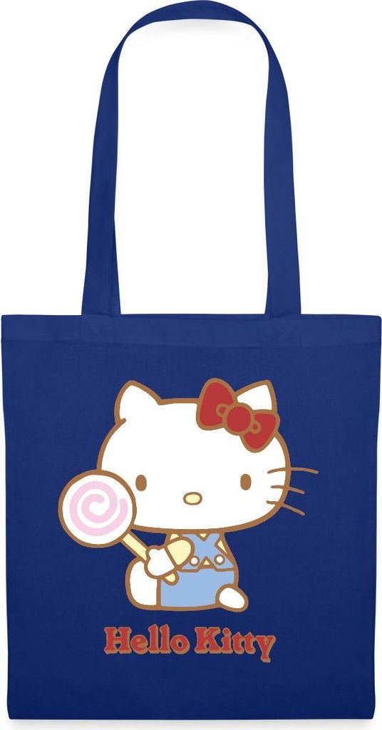 Spreadshirt Hello Kitty Mit Lollipop Stoffbeutel, One size, Royalblau