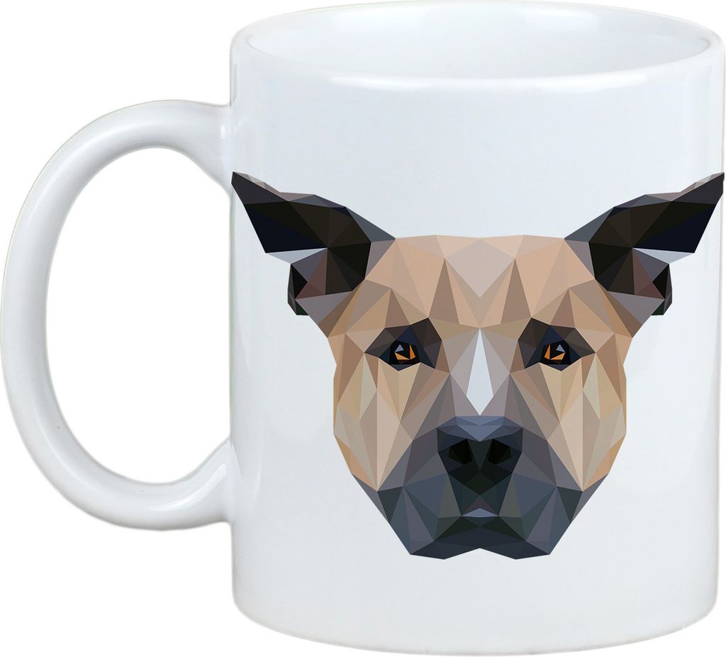 Staffordshire Bull Terrier, Staffordshire Bullterrier - Becher mit einem Bild und dem Schriftzug geometrischer Hund Art-Dog