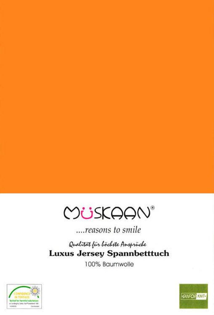 Jersey Spannbettlaken 180x200 - 200x200 cm Orange - 100% Produktbild 