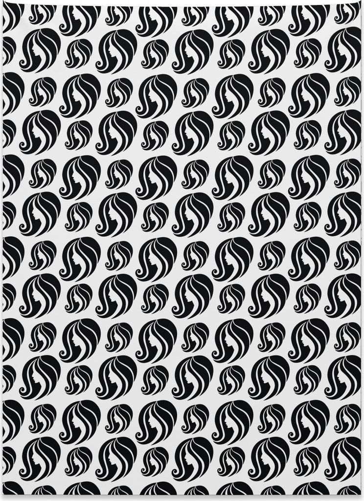 Abakuhaus Tätowieren Wandteppich, Junge Frau Porträt Tattoo aus Weiches Mikrofaser Stoff Kein Verblassen Klare Farben Waschbar, 110 x 150 cm, Wei...