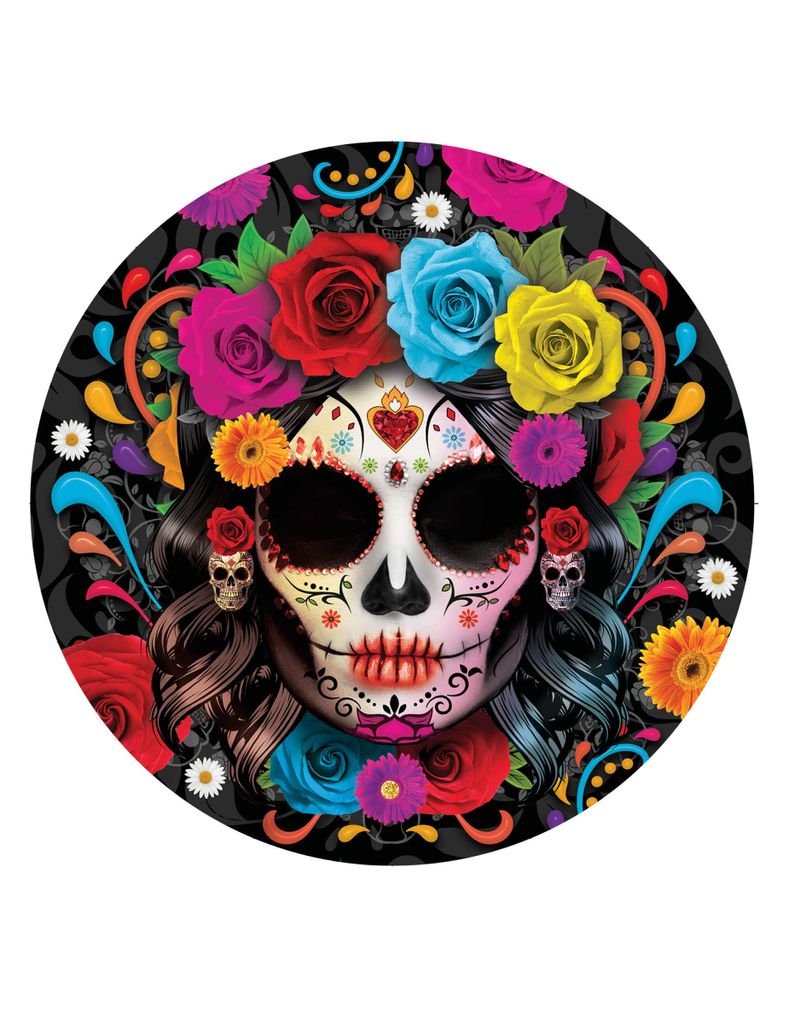 Dia de los muertos Catrina Pappteller 6 Stk -