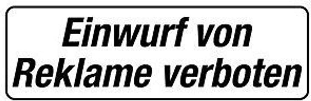 PVC Aufkleber für Briefkasten Briefkästen - KEINE WERBUNG - REKLAME - 303399 - Gr. ca. 150 x 50 mm