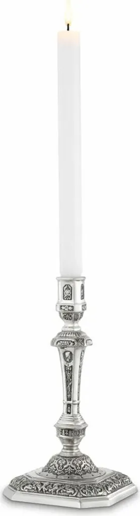 Lustre baroque argent antique pour salon chic français 24,5 cm