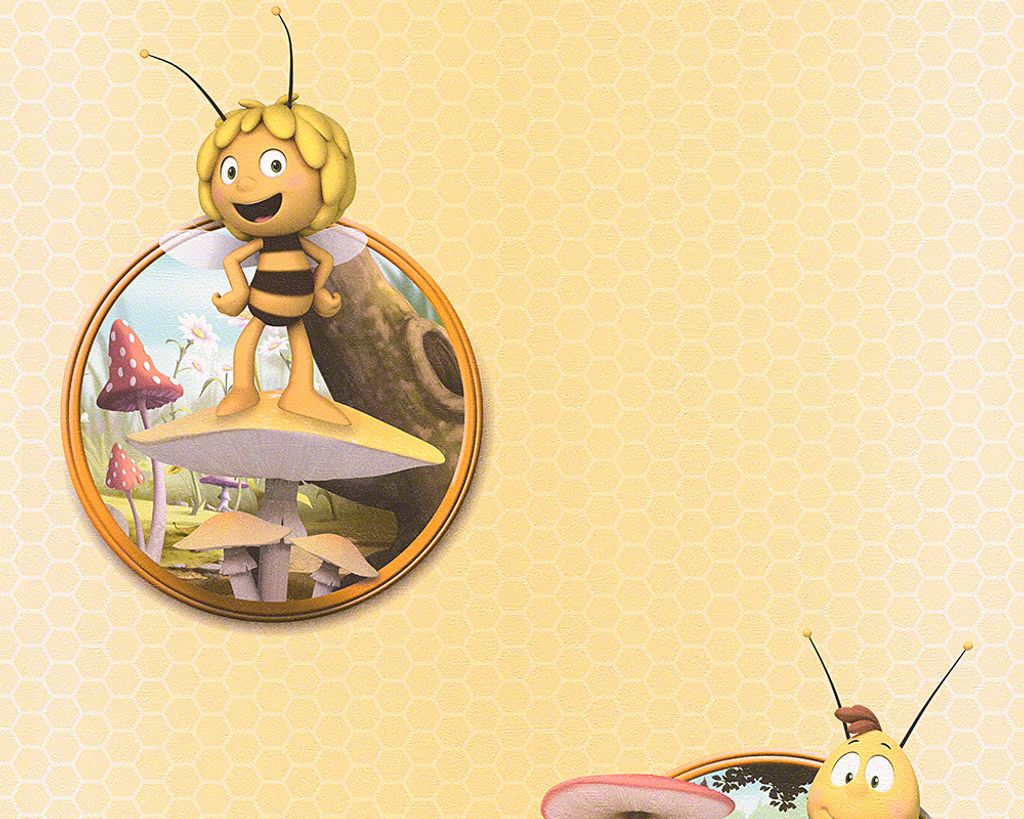 A.S. Création Papiertapete Kids best Friends, Mustertapete Biene Maya, bunt, gelb 10,05 m x 0,53 m, 941823, 94182-3