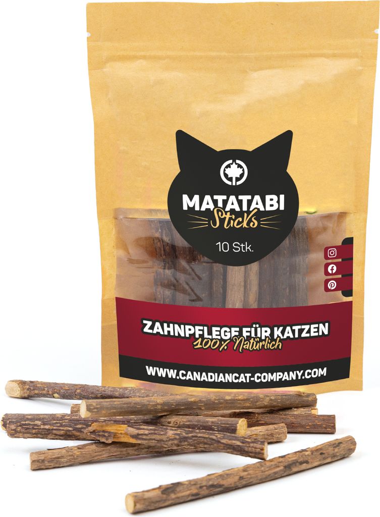 Matatabi Sticks · Zahnpflege für Katzen · 10 Stk/Tüte