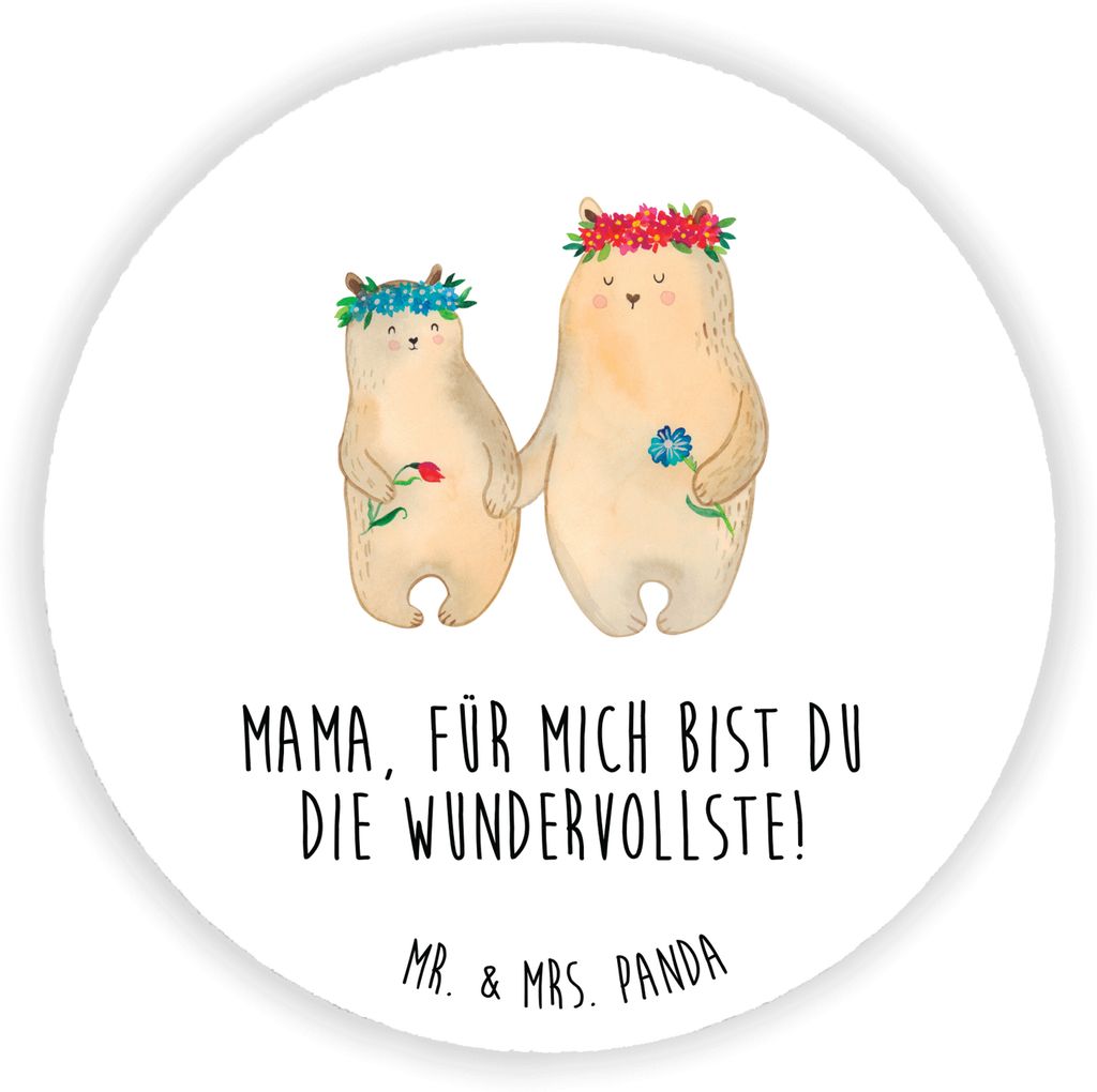 Mr. & Mrs. Panda magnet Bären mit Blumenkranz - Weiß - Geschenk, Muttertag, Mutti, für kühlschrank, Kinder, pinwand, büromagnete, Kühlschrank...
