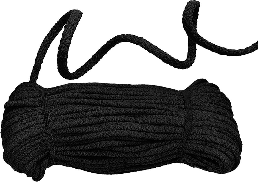 Baumwoll-Kordel geflochten 50m x 8mm Baumwoll-Schnur Bekleidungskordel Farbwahl