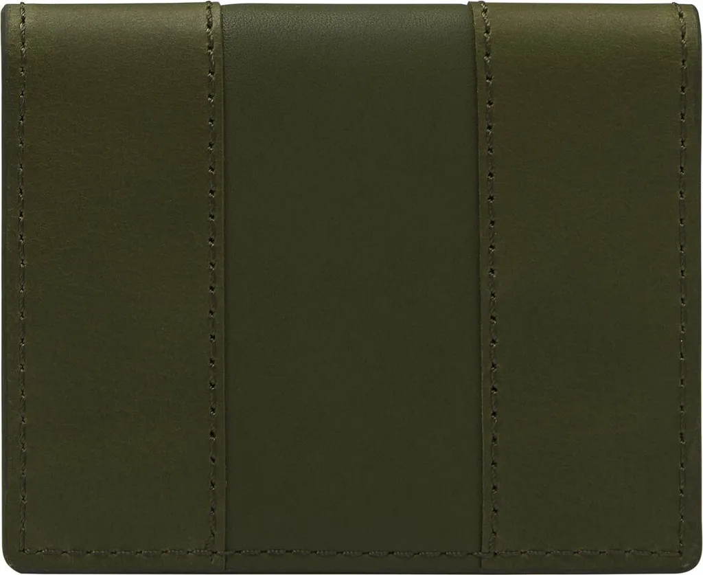 FOSSIL Pelle porta carte di credito Everett Card Case Bifold Canteen verde