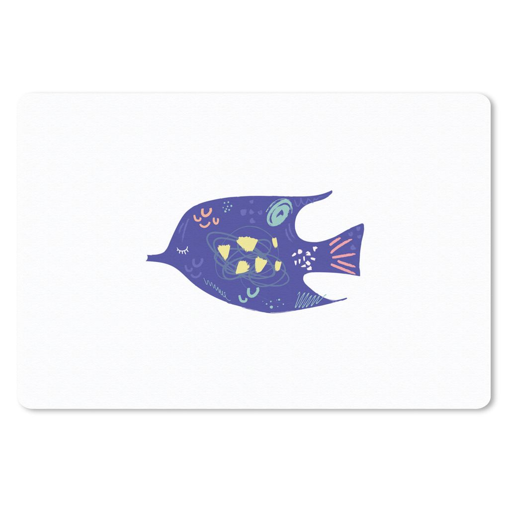 MuchoWow Mauspad Mousepad Fisch - Lila - Pastell 27x18 cm - Mousepads - Maus Mat - Pad - Mausunterlage - Büroartikel - Desk Matten