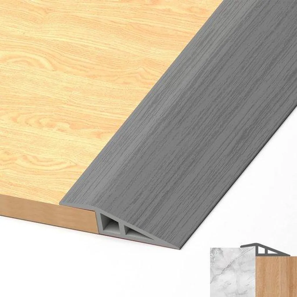 Profilé de transition aspect bois gris bande de seuil adhésive 2 m