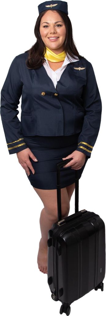 Plus Size Stewardess-Kostüm für Damen blau - XXL Produktbild 