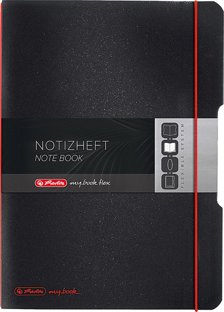 Herlitz Notizheft my.book flex A4 PP Cover schwarz