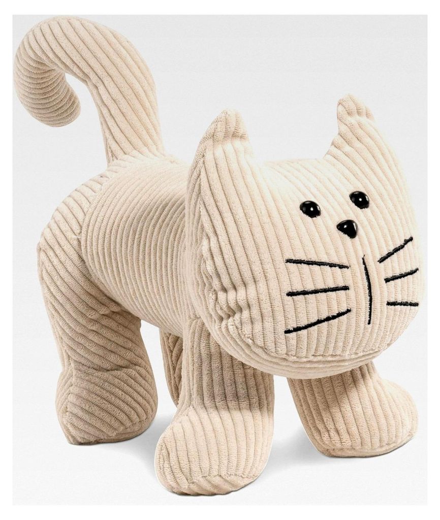 Dekorativer Türstopper im Tierdesign, Türhalter aus Plüsch, ca. 1 kg, fester Halter (Katze)