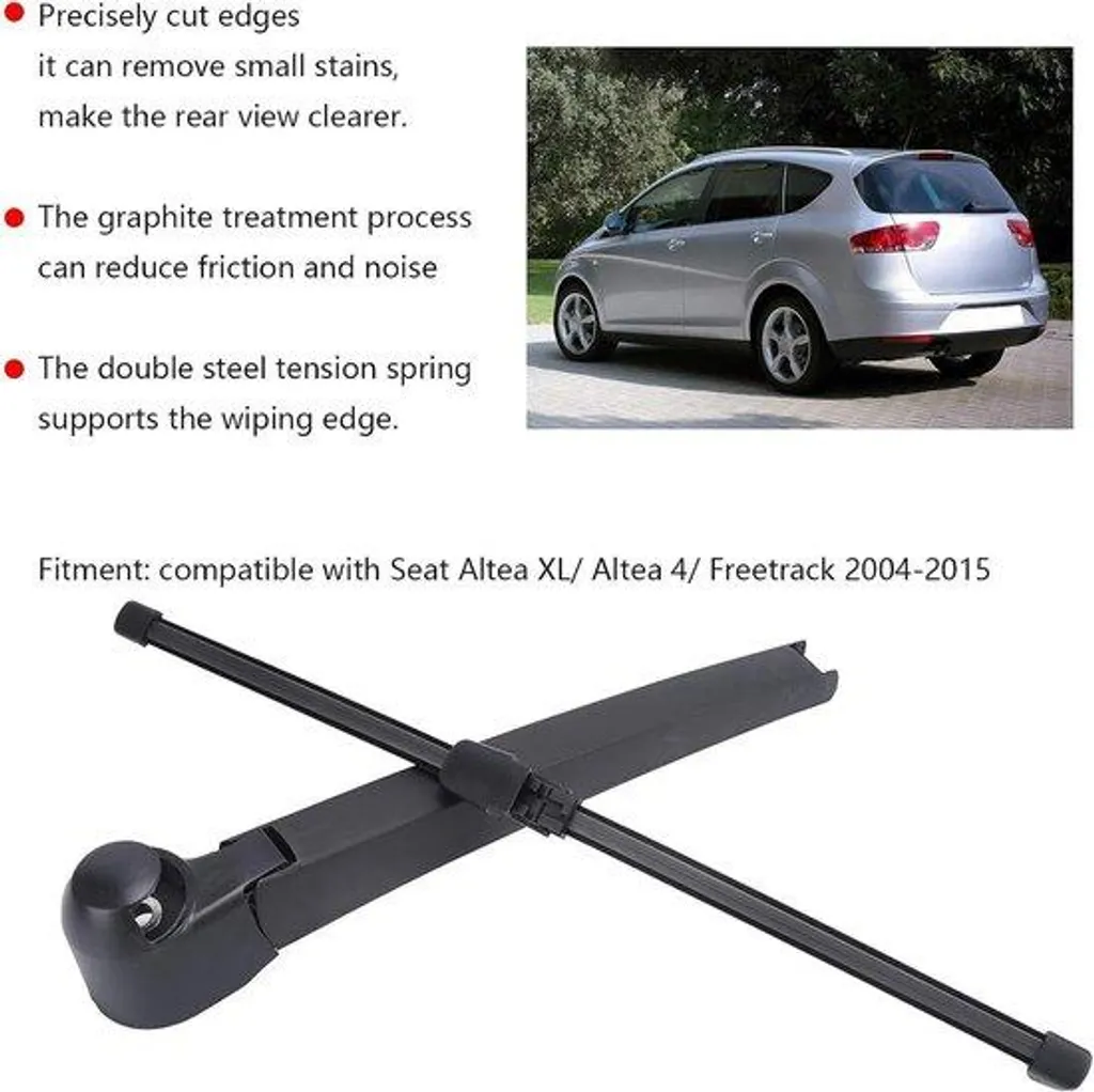 Kit bras d'essuie-glace arrière complet Seat Altea XL version 04-15